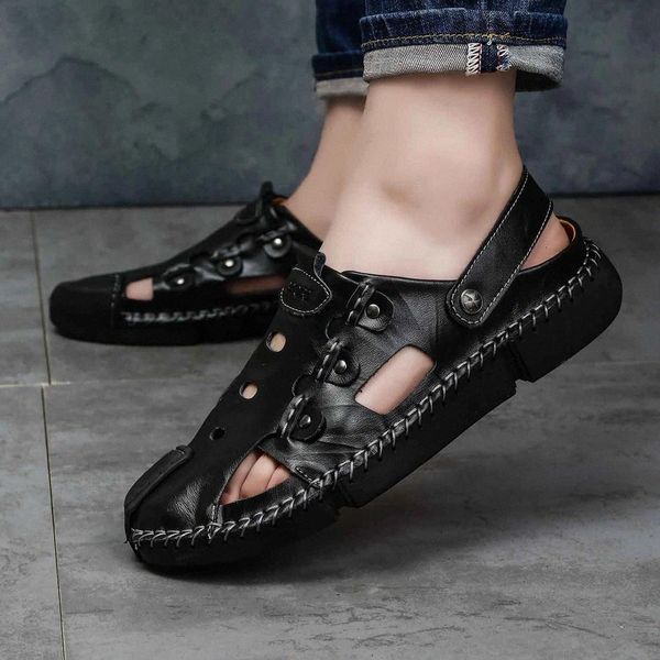 classic men's sandals outdoor breathable summer soft sandals comfortable men shoes genuine leather soft men roman #lh1n, Black
classic men's sandals outdoor breathable summer soft sandals comfortable men shoes genuine leather soft men roman #lh1n, Black