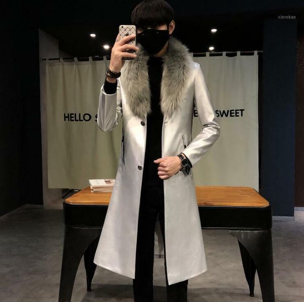 mens long faux fur collar long coat pu leather jacket coat zipper overcoat warm single breasted d0101, Black
mens long faux fur collar long coat pu leather jacket coat zipper overcoat warm single breasted d0101, Black