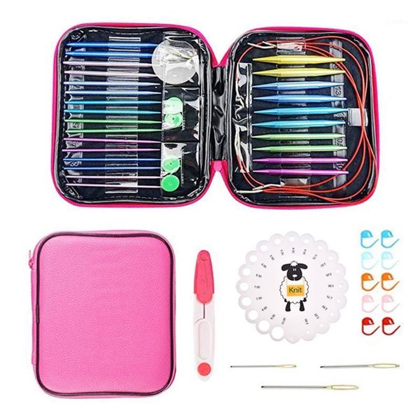 13 pairs aluminum change head circular knitting needle ring set practical economy hook tool sewing tools accessory1, Black
13 pairs aluminum change head circular knitting needle ring set practical economy hook tool sewing tools accessory1, Black