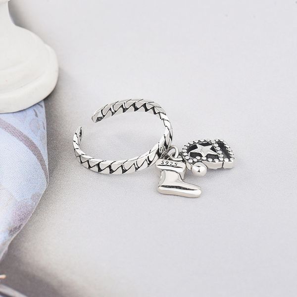 korean s925 sterling silver ins women fashion old chain santa shoes index finger ring
korean s925 sterling silver ins women fashion old chain santa shoes index finger ring