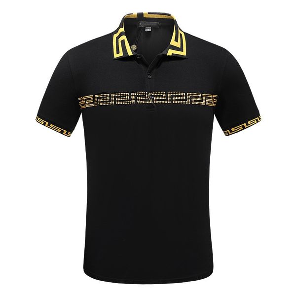 italy designers polo shirt men's polos new fashion barocco acanthus print cotton tshirts men polo shirts, White;black
italy designers polo shirt men's polos new fashion barocco acanthus print cotton tshirts men polo shirts, White;black