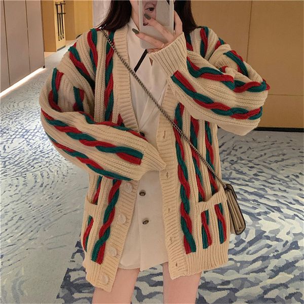 2021 womens vintage stripe sweaters loose cardigan autumn new korean fashion sweet mesh jumpers shipping dropships cpso, White;black
2021 womens vintage stripe sweaters loose cardigan autumn new korean fashion sweet mesh jumpers shipping dropships cpso, White;black