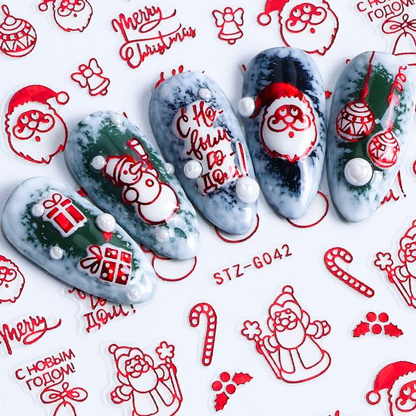 sticker 1pcs snowflake red christmas on gold nails 3d adhesive manicure tip santa elk letter slider nail decals lestzg041-049
sticker 1pcs snowflake red christmas on gold nails 3d adhesive manicure tip santa elk letter slider nail decals lestzg041-049