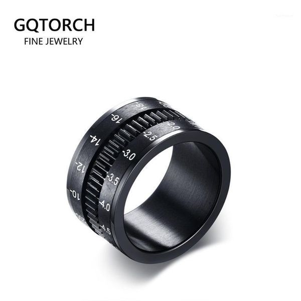 black rotating spinner rings for men camera lens design 12mm titanium steel men's ring finger band fashion jewelry1, Golden;silver
black rotating spinner rings for men camera lens design 12mm titanium steel men's ring finger band fashion jewelry1, Golden;silver