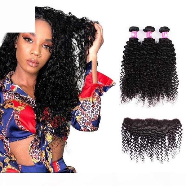 virgin brazilian afro curly wavy hair bundles with lace frontal closure remy peruvian human hair weave with frontal piece forawme part, Black
virgin brazilian afro curly wavy hair bundles with lace frontal closure remy peruvian human hair weave with frontal piece forawme part, Black