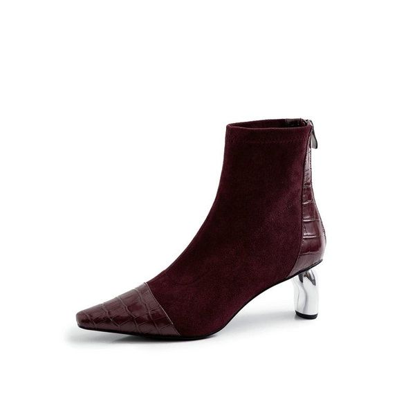 2020 patchwork leather female high heels women's ankle boots women pumps winter party pointed toe prom shoes woman, Black
2020 patchwork leather female high heels women's ankle boots women pumps winter party pointed toe prom shoes woman, Black