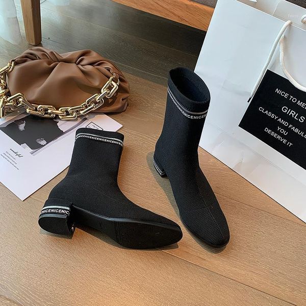 boots stretch socks women shoes mid-calf square heels riband leters breathtable sock shoe motorcycle boots1, Black
boots stretch socks women shoes mid-calf square heels riband leters breathtable sock shoe motorcycle boots1, Black