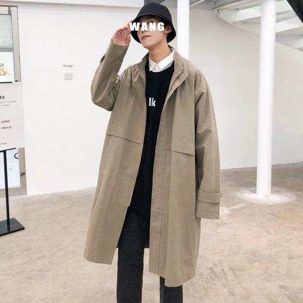men's trench coats 2021autumn and winter youth men's korean solid color mid-length windbreaker fashion casual stand-up collar loos, Tan;black
men's trench coats 2021autumn and winter youth men's korean solid color mid-length windbreaker fashion casual stand-up collar loos, Tan;black