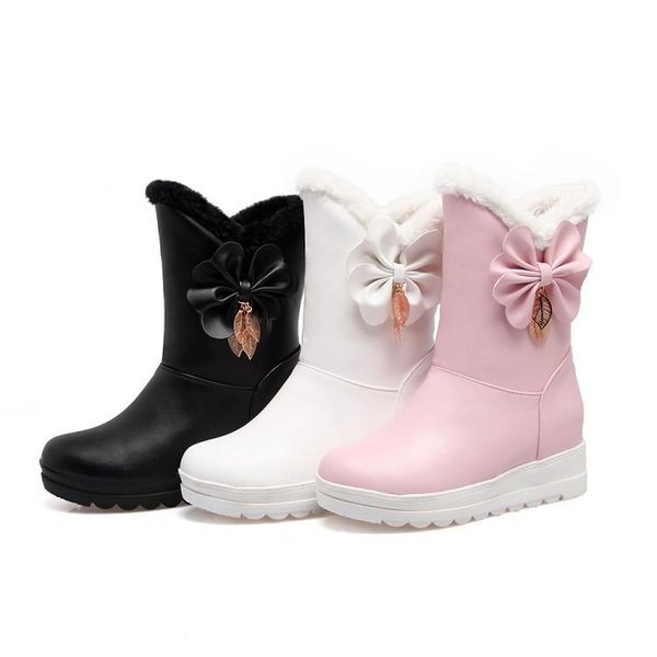 2020 winter new thick plush snow boots butterfly flower gold leaf inner height increase short boots sweet beauty, Black
2020 winter new thick plush snow boots butterfly flower gold leaf inner height increase short boots sweet beauty, Black