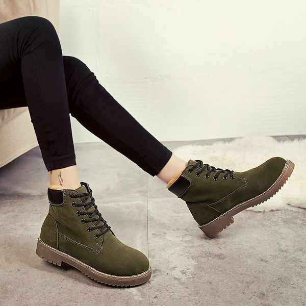 2021 new snowboots winter warm lace to the thick anti-slip women's shoes tide boots mujer i1xg, Black