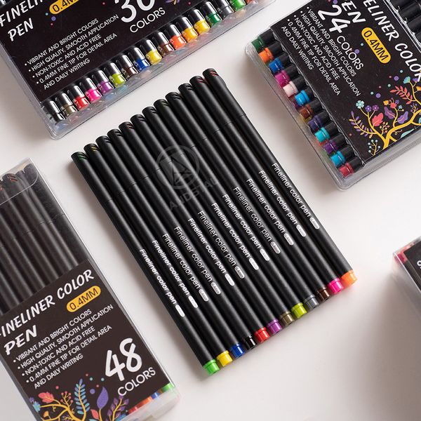 Andstal 60 Colors Fine Line Drawing Pen Set 0.4mm Fineliner Marker Liner For Notebook Cartoon Paint Planner School Colored Pens