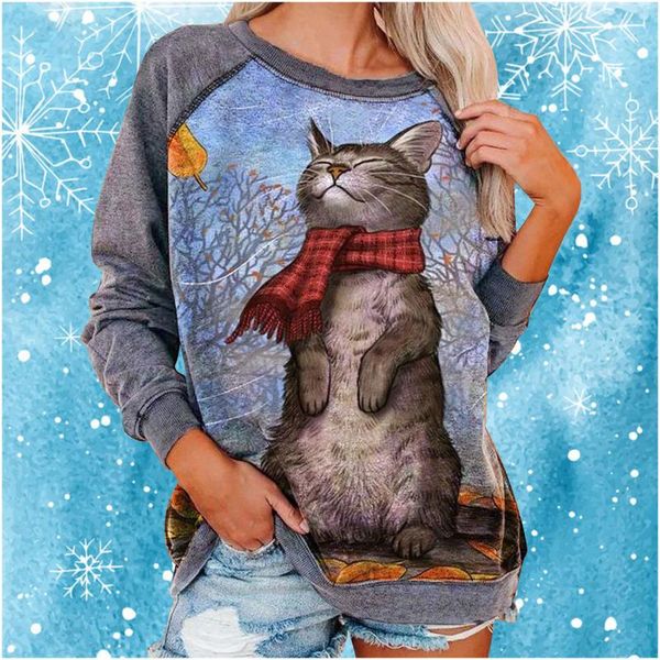 fashion women plus size o-neck long sleeve cat print casual sweatshirt streetwear women sweatshirt sudadera mujer, Black
fashion women plus size o-neck long sleeve cat print casual sweatshirt streetwear women sweatshirt sudadera mujer, Black