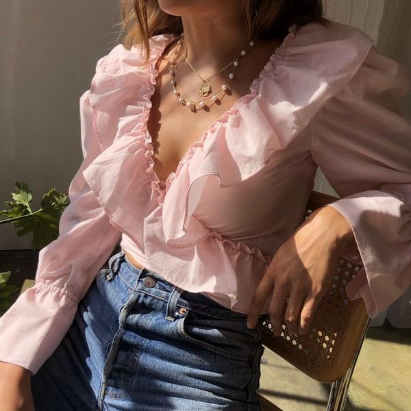 blouses retro womens shirts v neck long sleeve translucent chiffon ruffles shirts plus size blouse clothing 2021, White
blouses retro womens shirts v neck long sleeve translucent chiffon ruffles shirts plus size blouse clothing 2021, White