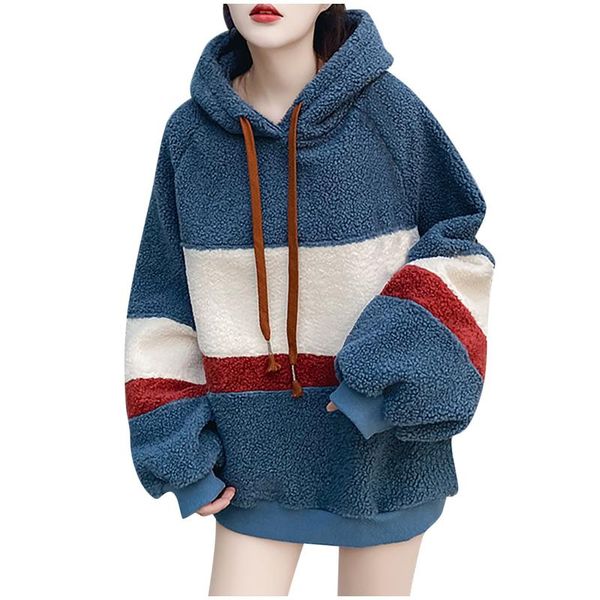 patchwork stripe print hoodies women loose sweatshirt blouse fleece winter warm sweat shirts lace up windproof pullovers, Black
patchwork stripe print hoodies women loose sweatshirt blouse fleece winter warm sweat shirts lace up windproof pullovers, Black