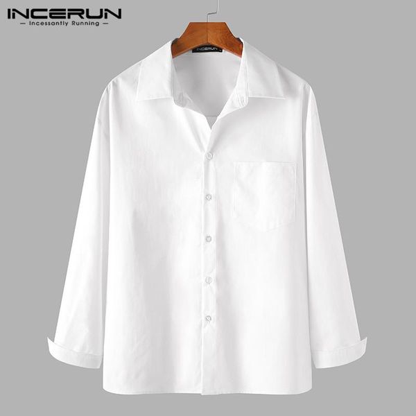 men's casual shirts incerun mens solid color turn down collar blouse fashion buttons spring man loose pocket camisa masculina s-5xl 7, White;black
men's casual shirts incerun mens solid color turn down collar blouse fashion buttons spring man loose pocket camisa masculina s-5xl 7, White;black