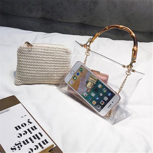 bolso transparent bag for women 2020 handbag with bamboo handle summer small chain crossbody bags ladies straw beach bags
bolso transparent bag for women 2020 handbag with bamboo handle summer small chain crossbody bags ladies straw beach bags