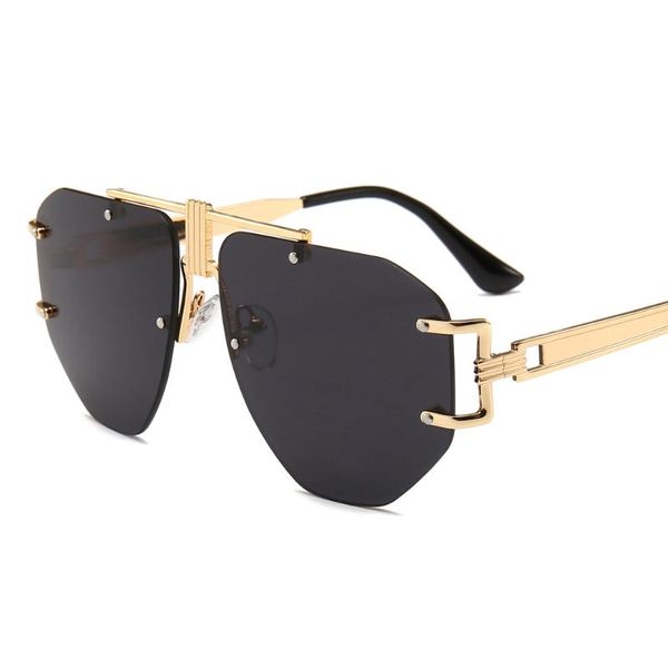 veshion oversized frameless sunglasses women metal frame 2021 brown gold black punk sun glasses for men retro uv400 clear lens, White;black
veshion oversized frameless sunglasses women metal frame 2021 brown gold black punk sun glasses for men retro uv400 clear lens, White;black