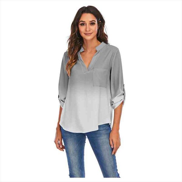 4xl 5xl plus size print gradient blouses women v-neck pockets loose shirts casual ladies streetwear fashion spring, White
4xl 5xl plus size print gradient blouses women v-neck pockets loose shirts casual ladies streetwear fashion spring, White