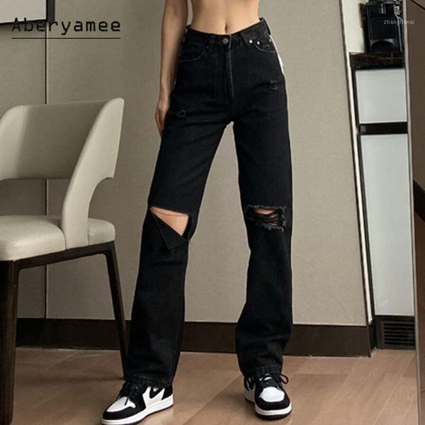 aberyamee women's ripped jeans casual new 90s long pants high street ladies fashion outwear solid button pockets trousers1, Blue
aberyamee women's ripped jeans casual new 90s long pants high street ladies fashion outwear solid button pockets trousers1, Blue