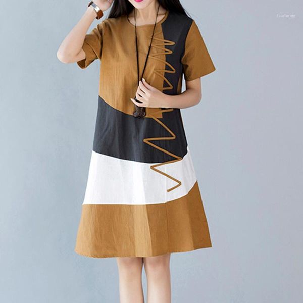 2020 vintage color stitching maxi dress women's summer sundress casual short sleeve tank vestidos female o neck robe femme1, White;black
2020 vintage color stitching maxi dress women's summer sundress casual short sleeve tank vestidos female o neck robe femme1, White;black