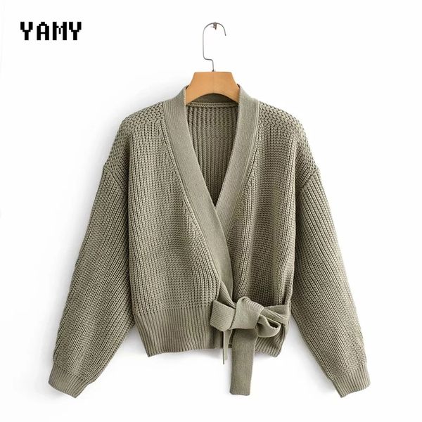 womens green sweater long sleeve female winter cardigan with sashes chic streetwear womens za knit sweater y200720, White;black
womens green sweater long sleeve female winter cardigan with sashes chic streetwear womens za knit sweater y200720, White;black