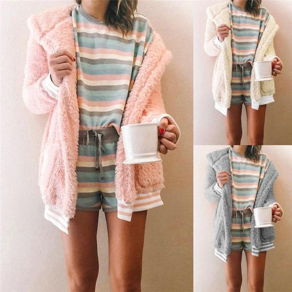 casual loose plush cardigan coat women autumn long sleeve streetwear patchwork pocket hooded female solid fleece fur soft jacket, Black;brown
casual loose plush cardigan coat women autumn long sleeve streetwear patchwork pocket hooded female solid fleece fur soft jacket, Black;brown