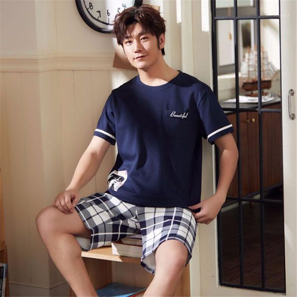 men's pajama sets summer man pajamas set simple sleepwear short sleeve cotton pajamas for men short pant leisure outwear1, Black;brown
men's pajama sets summer man pajamas set simple sleepwear short sleeve cotton pajamas for men short pant leisure outwear1, Black;brown