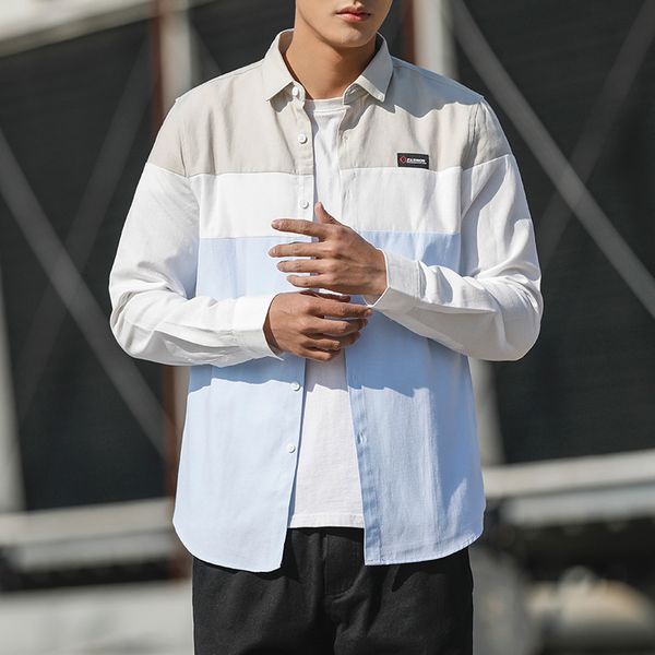 2020 autumn and winter new oxford long sleeve casual fashion youthful vitality large size stitching men's shirt, White;black
2020 autumn and winter new oxford long sleeve casual fashion youthful vitality large size stitching men's shirt, White;black