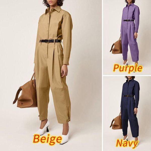 women's jumpsuits & rompers celmia vintage cargo pants 2021 autumn long sleeve lapel casual solid work loose buttons playsuits 5xl, Black;white
women's jumpsuits & rompers celmia vintage cargo pants 2021 autumn long sleeve lapel casual solid work loose buttons playsuits 5xl, Black;white