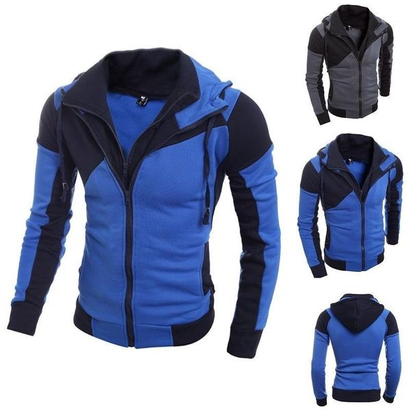 2018 new men personality double zipper hooded cardigan hoodie sweatshirt male hoody1, Black
2018 new men personality double zipper hooded cardigan hoodie sweatshirt male hoody1, Black