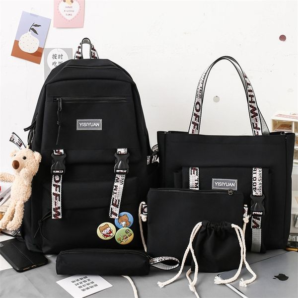 5 pcs set harajuku women lapbackpack canvas school bags for teenage girls kawaii college student kids book bag rucksack 220309
5 pcs set harajuku women lapbackpack canvas school bags for teenage girls kawaii college student kids book bag rucksack 220309