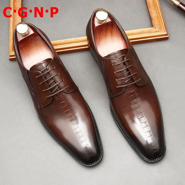 c·g·n·p imported cow leather business formal shoes men british style lace-up derby dress shoes fashion male office party, Black 
c·g·n·p imported cow leather business formal shoes men british style lace-up derby dress shoes fashion male office party, Black