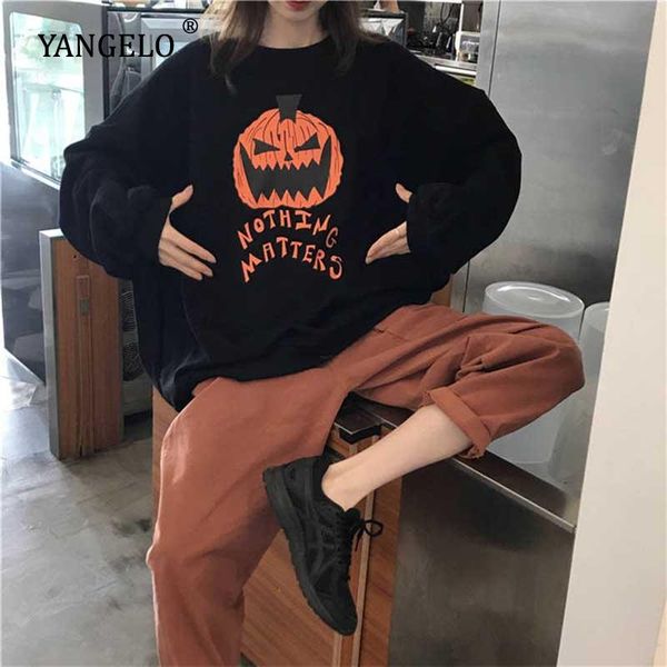 yangelo halloween pumpkin sweatshirt women 2020 new autumn winter stylish street style long sleeve baggy oversized pullover top, Black
yangelo halloween pumpkin sweatshirt women 2020 new autumn winter stylish street style long sleeve baggy oversized pullover top, Black