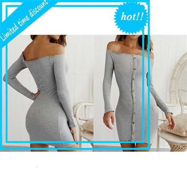 off shoulder bodycon mini women's long mouths herf lent short black ladies party dress button vestido the mujer
off shoulder bodycon mini women's long mouths herf lent short black ladies party dress button vestido the mujer