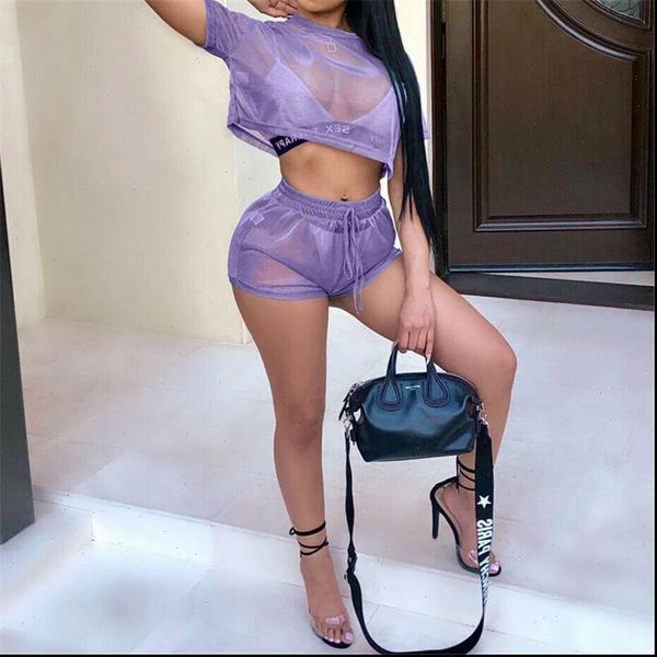 summer women two piece set outfits mesh crop shorts solid color track suit women streetwear plus size clothes womens sets, Gray
summer women two piece set outfits mesh crop shorts solid color track suit women streetwear plus size clothes womens sets, Gray