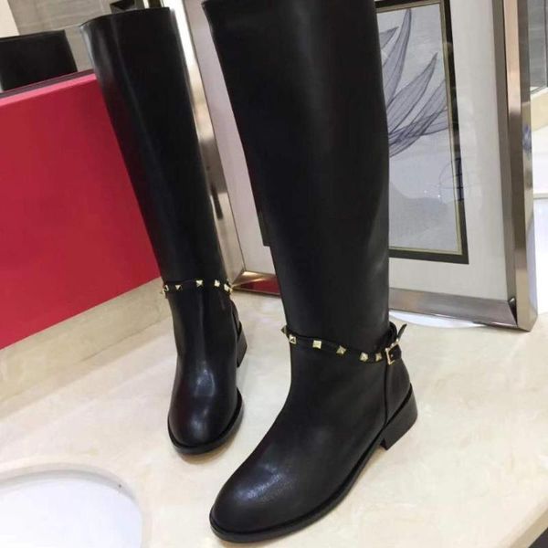 vallu2020 winter new bright rivets comfortable and versatile leather outdoor knight boots, Black
vallu2020 winter new bright rivets comfortable and versatile leather outdoor knight boots, Black