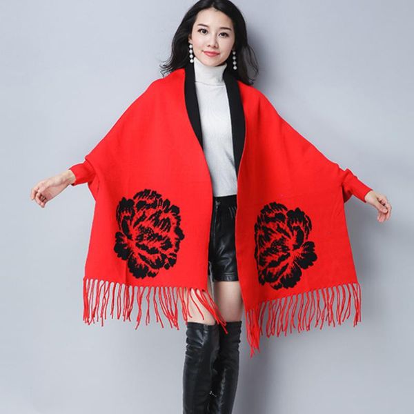 scarves fashion poncho women jacquard knitted red/gray wool cloak 2021 warm thick winter ladies capes luxury women's autumn coats, Blue;gray
scarves fashion poncho women jacquard knitted red/gray wool cloak 2021 warm thick winter ladies capes luxury women's autumn coats, Blue;gray