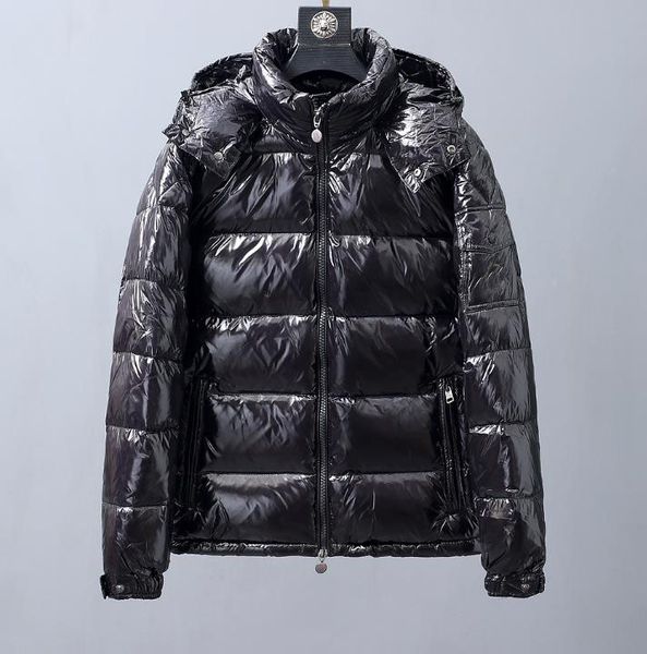 2020 winter new men's down jacket down parka waterproof cloth hooded collar mid-thick down jacket, Black