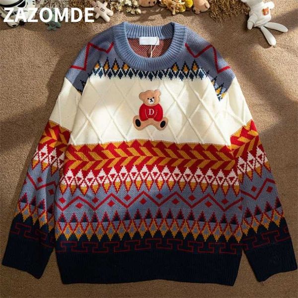 zazomde winter bear sweater casual cartoon patchwork pullover lazy harajuku sweater knit streetwear oversized pullover 211221, White;black
zazomde winter bear sweater casual cartoon patchwork pullover lazy harajuku sweater knit streetwear oversized pullover 211221, White;black