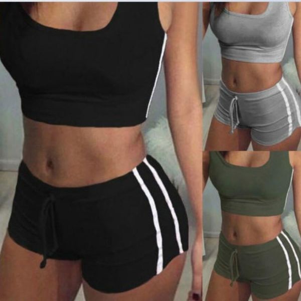 fashion women 2pcs yoga set female sleeveless tank bra fitness shorts running gym sports clothes suit, White;red
fashion women 2pcs yoga set female sleeveless tank bra fitness shorts running gym sports clothes suit, White;red