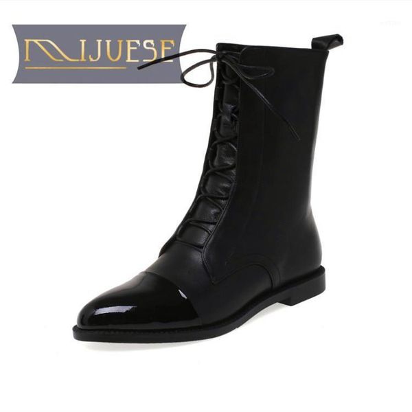 mljuese 2020 women soft ankle boots cow leather round toe boots autumn spring lace up low heels women riding size 34-401, Black
mljuese 2020 women soft ankle boots cow leather round toe boots autumn spring lace up low heels women riding size 34-401, Black