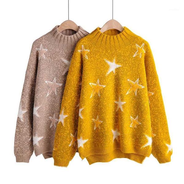 2020 new autumn women sweater knitted o-neck lantern sleeve star pattern casual pullover female sweaters1, White;black
2020 new autumn women sweater knitted o-neck lantern sleeve star pattern casual pullover female sweaters1, White;black
