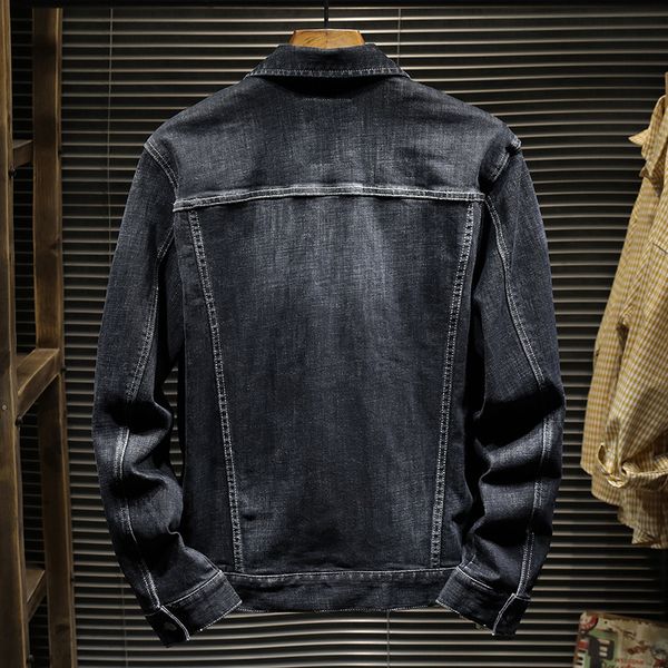 fashion brand jeans jacket spring and autumn new men's casual fashion men's jacket black ins loose jacket, Black;brown