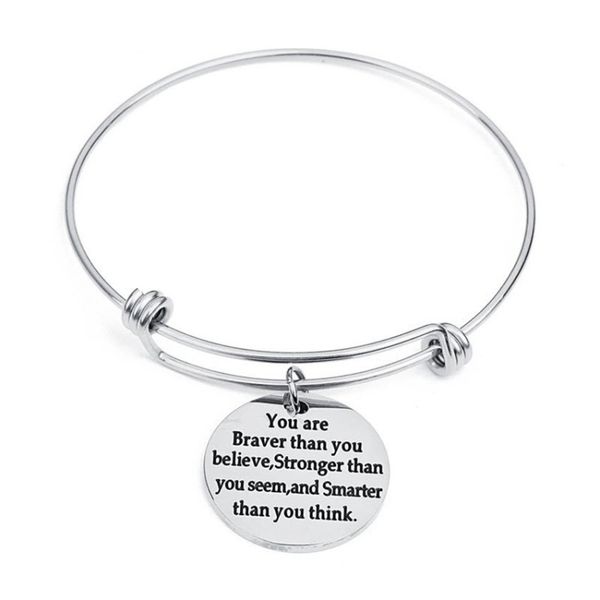 motivate words engraved round stainless steel charm bangle bracelets for lovers gift, Black
motivate words engraved round stainless steel charm bangle bracelets for lovers gift, Black