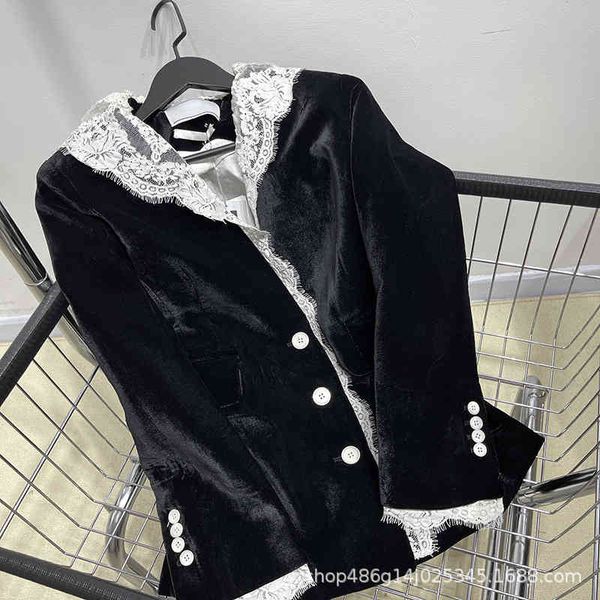 women's suits & blazers ee home french velvet suit white lace v-neckline splicing single breasted jacket gwjs, White;black
women's suits & blazers ee home french velvet suit white lace v-neckline splicing single breasted jacket gwjs, White;black