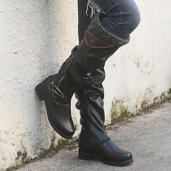 boots winter women ladys warm shoes leather zipper square heel high snow knee-high round toe boots#4, Black
boots winter women ladys warm shoes leather zipper square heel high snow knee-high round toe boots#4, Black