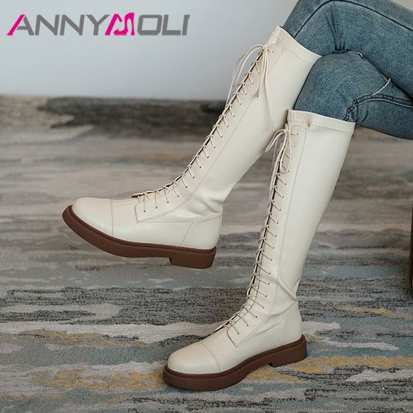 annymoli flat platform knee high boots woman motorcycle boots lace up long zip round toe female shoes beige black size 40
annymoli flat platform knee high boots woman motorcycle boots lace up long zip round toe female shoes beige black size 40