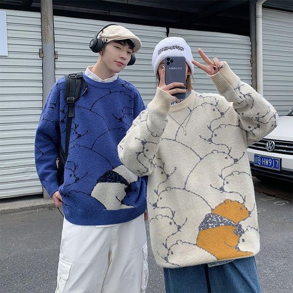 2020 autumn and winter new korean harajuku style printing thickened couple loose cute casual pullover sweater, White;black
2020 autumn and winter new korean harajuku style printing thickened couple loose cute casual pullover sweater, White;black