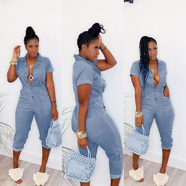 women denim jumpsuit short sleeve bodycon v-neck slim club night clubwear romper paysuit overall outfit1, Black;white
women denim jumpsuit short sleeve bodycon v-neck slim club night clubwear romper paysuit overall outfit1, Black;white