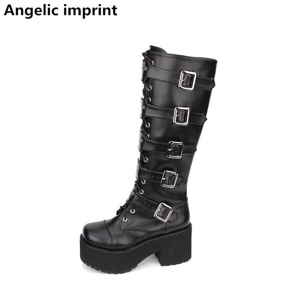angelic imprint mori girl women motorcycle punk shoes lady high heels lolita boots woman princess dress pumps buckle 33-47 8cm, Black
angelic imprint mori girl women motorcycle punk shoes lady high heels lolita boots woman princess dress pumps buckle 33-47 8cm, Black